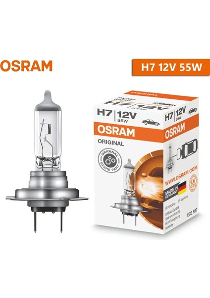 H7 12V 55W Osram H1 H3 H4 H7 H Orijinal Lamba Beyaz Far H8 H9 H16 Hb3 Hb4 Sis Lambası Araba Halojen Ampul Almanya'da Yapılan (1 Adet) (Yurt Dışından)
