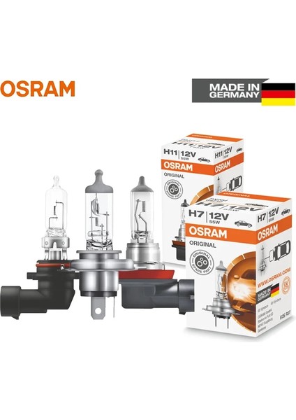 H7 12V 55W Osram H1 H3 H4 H7 H Orijinal Lamba Beyaz Far H8 H9 H16 Hb3 Hb4 Sis Lambası Araba Halojen Ampul Almanya'da Yapılan (1 Adet) (Yurt Dışından)