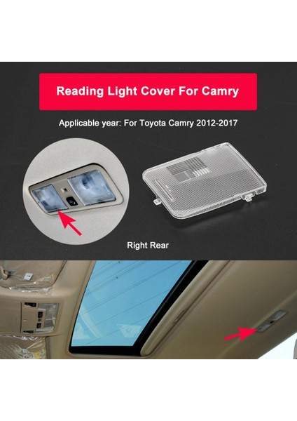 Arka R Stili Toyota Camry Için Ön Arka Çatı Okuma Işık Kapağı Dome Harita Lambası Lens Üst Işık Lambası Kapağı (Yurt Dışından)