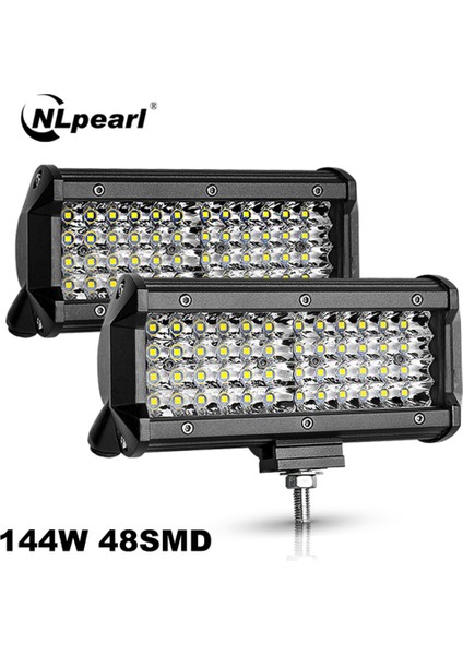 1 Adet 144W Sis Lambası Stili Nlpearl W 144W LED Sis Lambası Araba Suv Kamyon Için 4x4 Atv Spot Işığı Sel Işın LED Çalışma Işık Çubuğu Off Road Sürüş Sis Lambası (Yurt Dışından) fiyatları