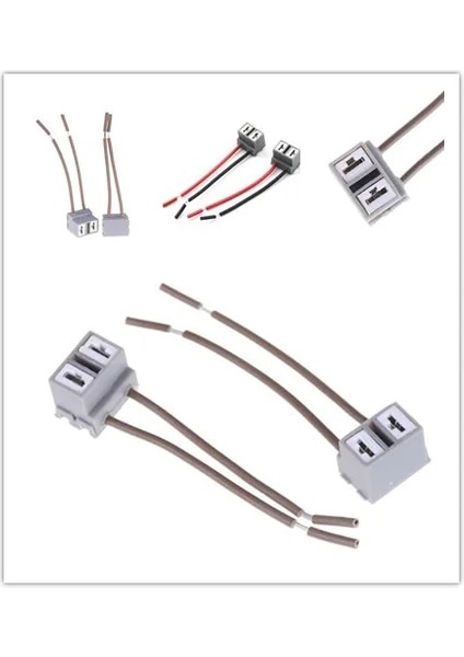 Kırmızı Stil Yeni Ocket Adaptör Kablo Demeti Soketler Araba Oto Tel Bağlayıcı Kablo Fişi H7 Hıd LED Far Sis Farları Lamba Ampul (Yurt Dışından)