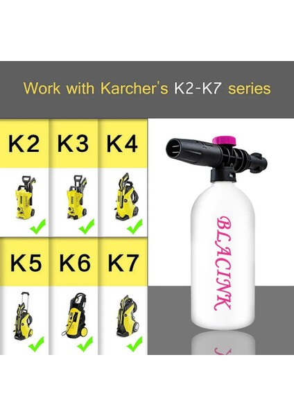 Köpük Üreteci Stili 1l Kar Köpük Lance Karcher K2 K3 K4 K5 K6 K7 Ayarlanabilir Püskürtme Memesi ile Sabun Köpüğü Jeneratörü Araba Yüksek Basınçlı Yıkayıcılar (Yurt Dışından) fiyatları