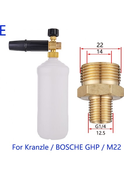 Gümüş Tarzı Yüksek Basınçlı Sabun Köpürtücü Kar Köpüğü Lance Köpük Topu Köpük Tabanca Memesi Daewoo Çekiç Karcher Huter Makita Yüksek Basınçlı Yıkayıcı (Yurt Dışından)