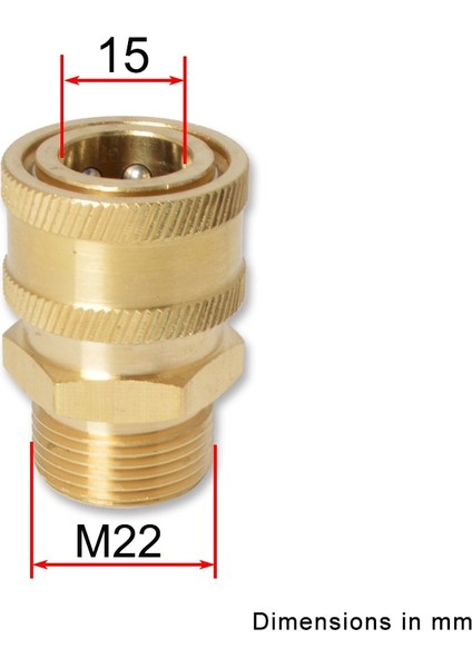 Yüksek Basınçlı Yıkama Makinesi Araba Yıkama Pirinç Konnektör Adaptörü M22 Erkek + "hızlı Bağlantı Soketi (Yurt Dışından) fiyatları