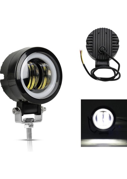 Sarı Stil Jvısual 3 Iw Su Geçirmez Yuvarlak LED Angel Eyes Işık Çubuğu 12V 24V 6500K Beyaz Mavifor Motosiklet Offroad LED Çalışma Işığı (Yurt Dışından)