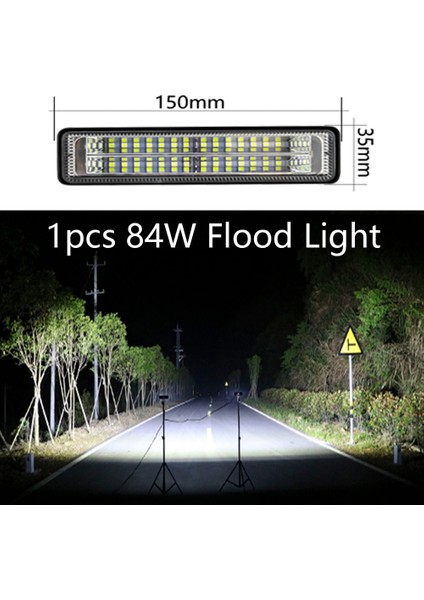 1 Adet 84W Tarzı Araba Işık Montajı LED Sis Farları Off Road 4x4 48W Spot Işın Kamyonlar Için LED Işık Çubuğu Atv Suv Drl LED Spot Işığı Çalışma Işığı Çubuğu (Yurt Dışından)