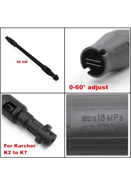 Gümüş Tarzı Araba Su Püskürtme Tabancası Lance Jet Karcher K2 Için K7 Yüksek Basınçlı Yıkama Temizleyici Ayarlanabilir Açılı Fan Püskürtme Memesi (Yurt Dışından)