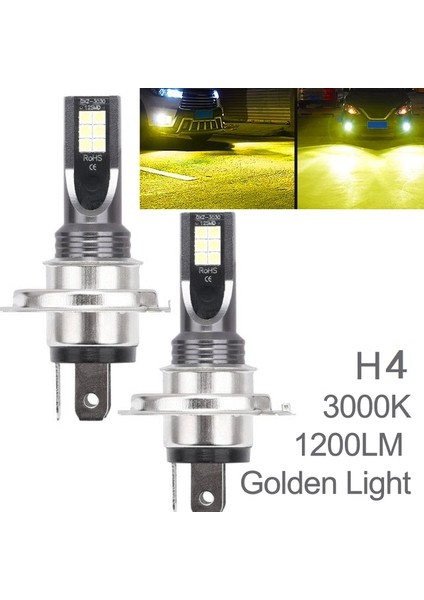 H4 Altın Işık 2 Adet LED Araba Far H1 H3 H7 H8 H9 H11 Hb3 Hblm Ön Işık Sürüş Sis Lambası Otomobil LED Ampul (Yurt Dışından)