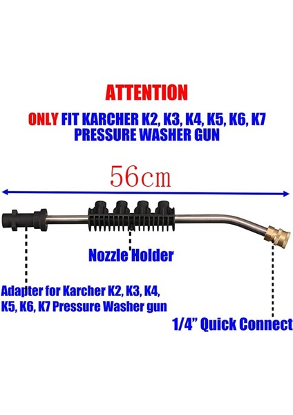 Ar Stili Için Roue Mızrak Hızlı Jet Su Karcher Parkside Stanley Bağlayıcı Lance Basınçlı Yıkama Makinesi Metal Değnek Ipuçları Dönen Turbo (Yurt Dışından)