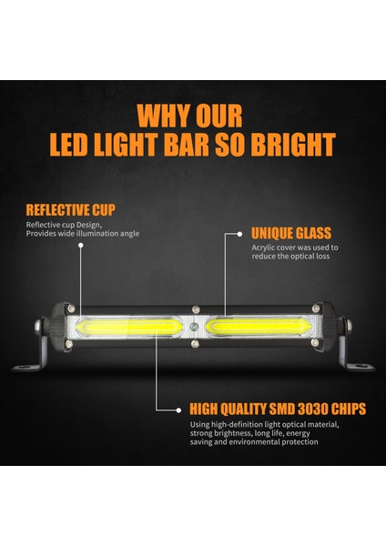 1 Adet 15INCH 36W Tarzı 6500K Cob Araba LED Çalışma Işık Çubuğu Off Road Spot Lambası STRIP12V 24V Suv Için Atv Kamyon Tekne Motosiklet Oto Sis Lambası Far (Yurt Dışından)