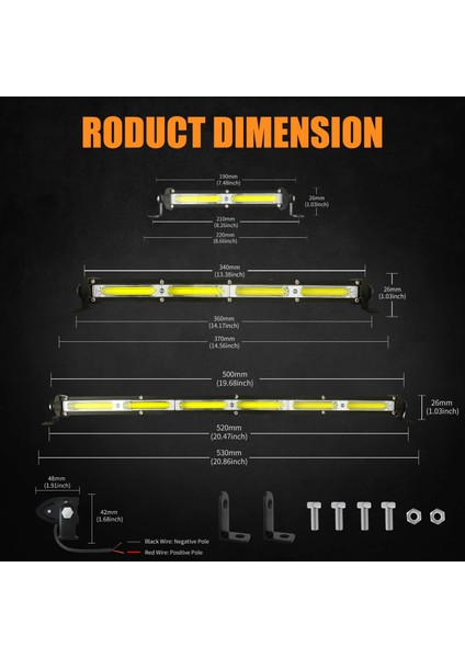 1 Adet 15INCH 36W Tarzı 6500K Cob Araba LED Çalışma Işık Çubuğu Off Road Spot Lambası STRIP12V 24V Suv Için Atv Kamyon Tekne Motosiklet Oto Sis Lambası Far (Yurt Dışından)