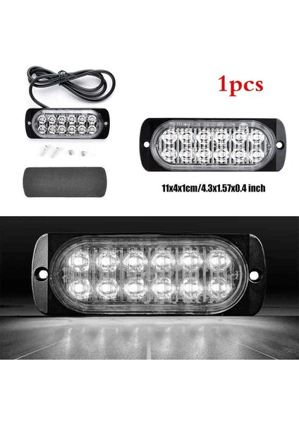 Xiyu Shop 12V 18W Sarı 6led Stili Dc 12V 36W Beyaz 12LED Araba Kamyon Güvenlik Uyarısı Acil Her Zaman Parlak Işık Lambası Araba Strobe Acil Durum Yanıp Sönen Uyarı Işığı (Yurt Dışından)