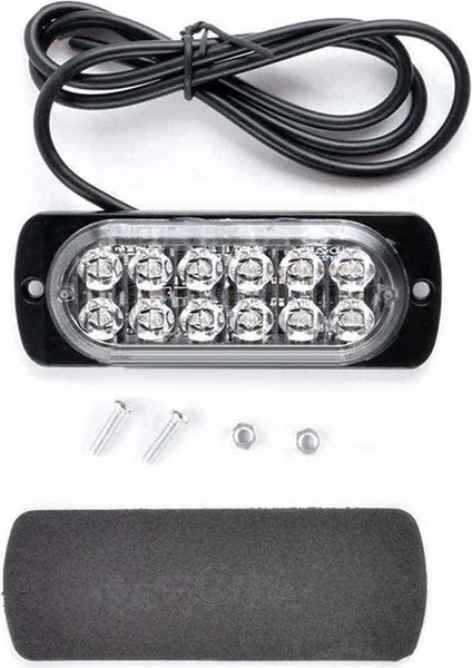 Xiyu Shop 12V 18W Sarı 6led Stili Dc 12V 36W Beyaz 12LED Araba Kamyon Güvenlik Uyarısı Acil Her Zaman Parlak Işık Lambası Araba Strobe Acil Durum Yanıp Sönen Uyarı Işığı (Yurt Dışından)