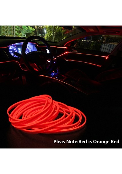 Kırmızı-1m Otomatik LED Şerit Araba Iç Aydınlatma Garland El Tel Neon Işık Halat Tüp Hattı 12V Sigara Sürücüsü ile Esnek (Yurt Dışından) fırsatları
