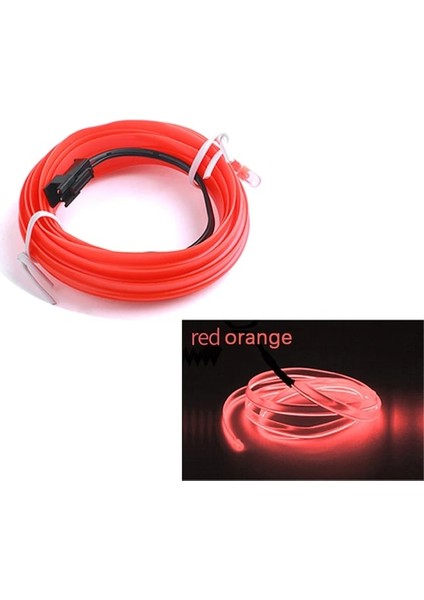 Pnik Tarzı Kırmızı Araba LED Şeritleri Oto Neon El Tel Dekorasyon Atmosfer Lambası Iç Mekan LED 12V Esnek Halat Araba Işığı (Yurt Dışından)