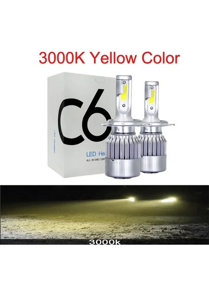 H8 Stili 3000K Altın W 12V 8000LM H4 H16 Coche H7 LED Araba Far Ampülü H1 H13 H8 H9 H Hb Hbk 4300KAUTO Farlar (Yurt Dışından)
