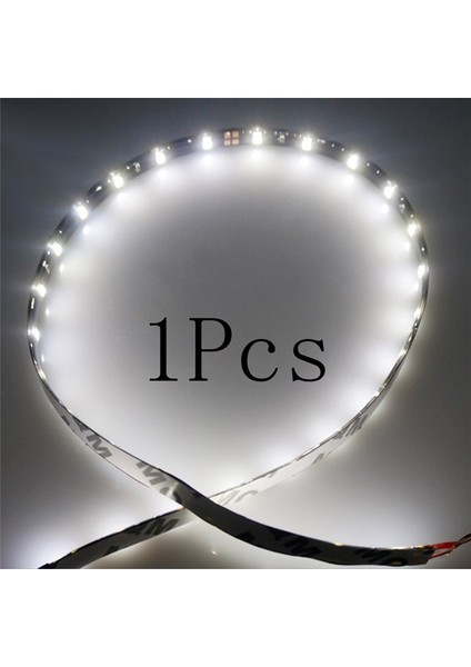 1 Adet Beyaz M Araba Dekoratif Lambalar Su Geçirmez 15 LED Şerit Motor Kızdırma Işık Hattı Halat Tüp Gündüz Koşu Bandı Araba Dekorasyonu (Yurt Dışından)