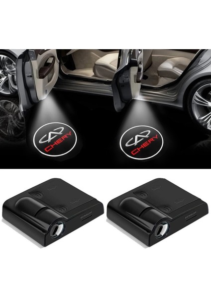 Chery Için 2x Kablosuz LED Projektör Logo Işıkları Karşılama Işıkları Araba Kapısı Gölge Işığı Chery Tıggo Pro 8 Araba Aksesuarları Için (Yurt Dışından)