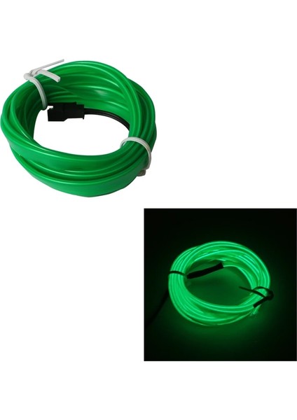 Beyaz Stil Yeşil Sıcak Satış Araba Iç Aydınlatma LED Şerit Dekorasyon Garland Tel Halat Tüp Hattı USB Sürücülü Esnek Neon Işık (Yurt Dışından)