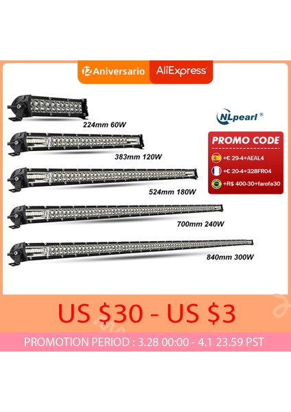 1 Adet 40LED Işık Bar Stili Nlpearl 12V 24V Off Road LED Bar Spot Taşkın LED Işık Barwork Işık Kamyon Için 4x4 Uaz 4WD Atv Araba Barra LED Sürüş Sis Lambası (Yurt Dışından) fırsatları