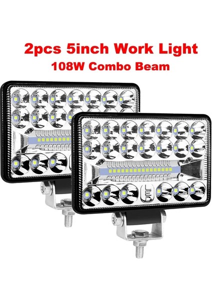 2 Adet 5 Inç 108W Tarzı Anmıngpu 12V 24V Off Road LED Bar Spot Taşkın LED Işık Barwork Işık Kamyon Traktör Için 4x4 Atv Tekne Araba LED Farlar (Yurt Dışından)