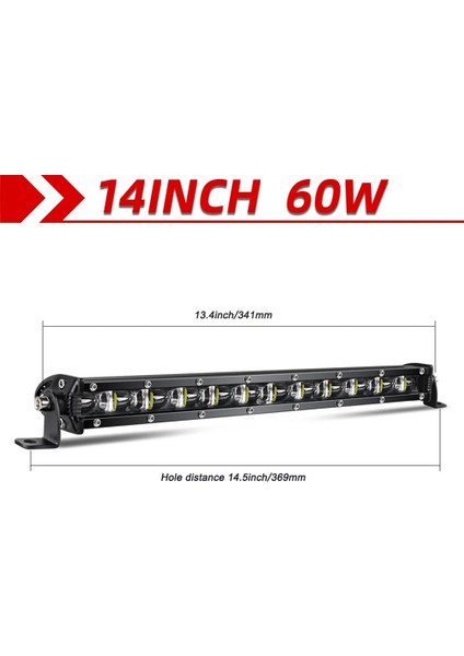 14 Inç Tarzı 8 Inç Süper Parlak LED Işık Çubuğu Ultra-Tgle-Satır Oto Sürüş Lambası Kamyon 4x4 Suv Atv Ön Tampon Işığı (Yurt Dışından)