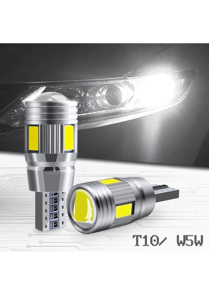 2 Adet Araba 5W5 LED Ampul T10 W5W LED Sinyal Işık Canbus 12V 6000K Otomatik Gümrükleme Kama Yan Ters Lambalar Smd Mavi (Yurt Dışından)