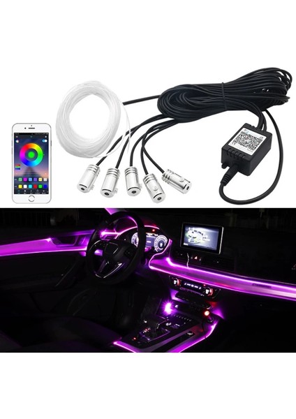 Tel App Uzaktan Stili 5'i 1 Arada USB Rgb LED Atmosfer Araba Işık Iç Ortam Işığı Fiber Optik Şeritler Uygulama Kontrolü Dıy Müzik 8m Fiber Optik Bant ile Işık (Yurt Dışından) fırsatları