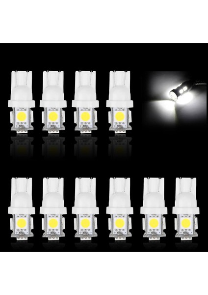 10 Parça Araba Için LED Işıklar Yeni Üst Parlak LED T 10 Kama 5 Smd LED Ampuller W5W Genişlik Lambası (Yurt Dışından)
