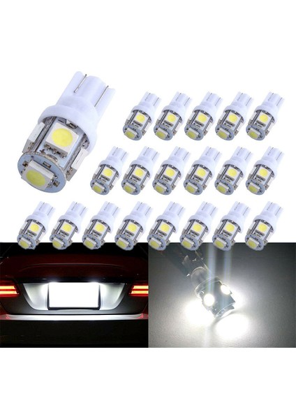 10 Parça Araba Için LED Işıklar Yeni Üst Parlak LED T 10 Kama 5 Smd LED Ampuller W5W Genişlik Lambası (Yurt Dışından)