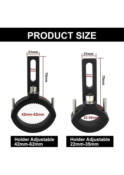 1 Adet 42-62MM Tarzı Motosiklet Far Montaj Braketi Ayarlanabilir Tampon Montaj Kelepçesi LED Işık Braketi Tutucu Desteği Phare Moto (Yurt Dışından) modelleri