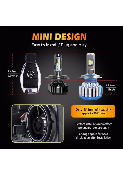H3 Stili F2 Cob'u 2 Adet H7 Canbuk Lm F2 LED Araba Işık H4 H7 LED Canbus Hata Yok H1 H Far Turbo Oto Ampul Far 60 W (Yurt Dışından)