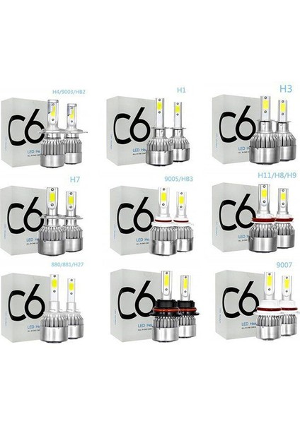 H8 Stili 6500K W 12V 8000LM H4 H16 Coche H7 LED Araba Far Ampülü H1 H13 H8 H9 H Hb Hbk 4300KAUTO Farlar (Yurt Dışından)
