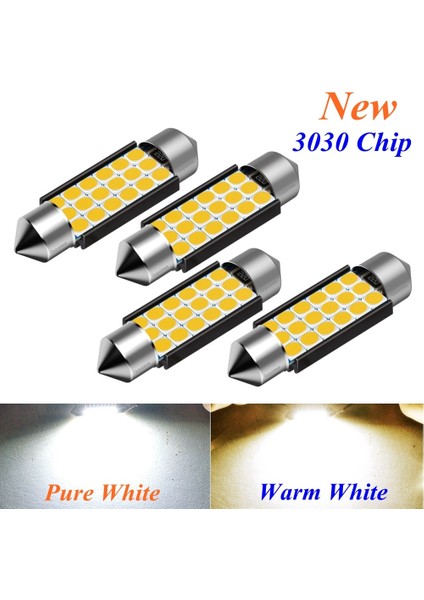 Sıcak Beyaz Tarzı 41 mm 4 Adet Festoon C5W C10W Süper Parlak LED Ampul Araba Kubbe Işık Canbus Oto Iç Okuma Lambası Sıcak Beyaz (Yurt Dışından) fiyatları