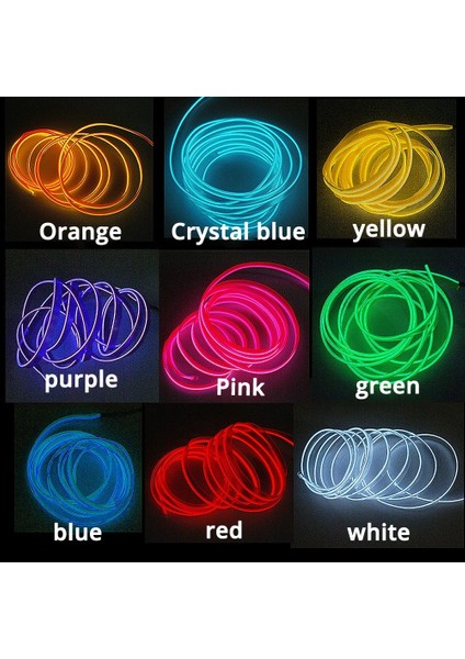 2m Sigara Sürücüsü Stili Kırmızı Araba Şerit Hattı Işıkları Araba Iç Aydınlatma Oto Kapı Işığı USB LED Tel Halat Hattı 12V Dekoratif Lambalı Esnek Neon Işıklar (Yurt Dışından) modelleri