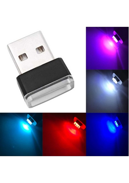 Mavi Araba USB LED Atmosfer Işıkları Dekoratif Lamba Acil Aydınlatma Karşılama Işığı Pc Taşınabilir Tak Çalıştır Kırmızı Mavi Oto Iç LED (Yurt Dışından)