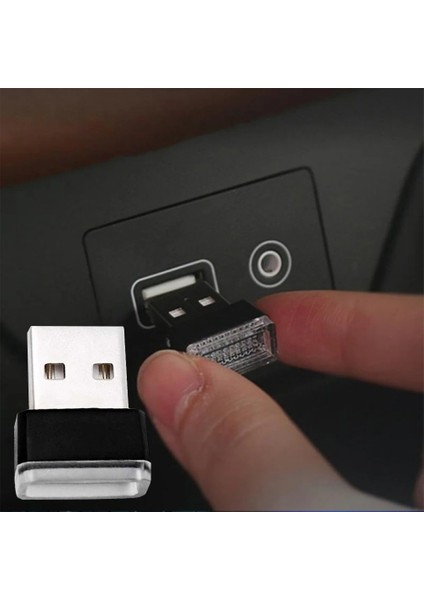 Mavi Araba USB LED Atmosfer Işıkları Dekoratif Lamba Acil Aydınlatma Karşılama Işığı Pc Taşınabilir Tak Çalıştır Kırmızı Mavi Oto Iç LED (Yurt Dışından)