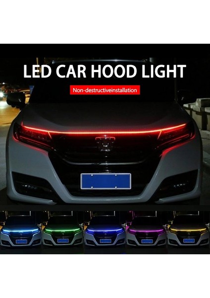 1.5 Milyon Stili Beyaz Lymoyo LED Şerit Kaput Işık Araba LED Işık Şeridi Araba Hood Esnek Gündüz Çalışan Işık Şeridi Evrensel Dekorasyon Lambası (Yurt Dışından)