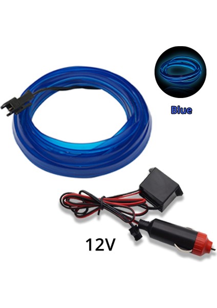 Mor USB Tarzı Mavi Sigara Evrensel Araba Iç Aydınlatma LED Şerit Dekorasyon Çelenk Tel Halat Tüp Hattı USB Sürücülü Esnek Neon Işıklar (Yurt Dışından)