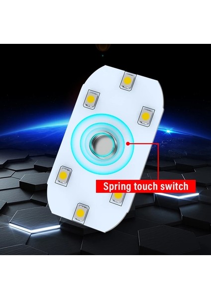 Elektronik B Araba Iç Işık Mini USB Şarj Dokunmatik Anahtar Işığı Otomatik Tavan Tavan Okuma Lambası LED Araba Kablosuz Ortam Lambası Gece Lambası (Yurt Dışından)