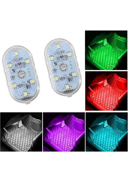Elektronik B Araba Iç Işık Mini USB Şarj Dokunmatik Anahtar Işığı Otomatik Tavan Tavan Okuma Lambası LED Araba Kablosuz Ortam Lambası Gece Lambası (Yurt Dışından)