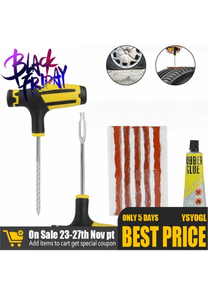 Sarı Tam Stil Araba Lastik Tamir Araçları Lastik Tamir Takımı Perçin Alet Seti Araba Bisiklet Tubeless Lastik Delinme Tapası Garaj Otomobil Parçaları Onarım Aksesuarı (Yurt Dışından) fiyatları