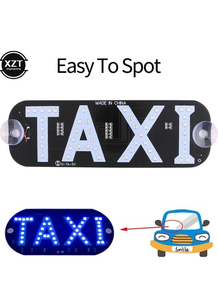 Beyaz 12V Taksi LED Araba Ön Cam Kabin Gösterge Lambası Işareti Renkli LED Ön Cam Taksi Işık Lambası ile Onoff Anahtarı USB Kablosu (Yurt Dışından) modelleri