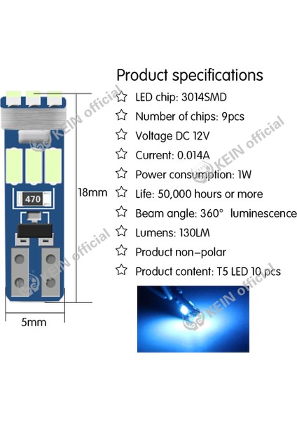 Sarı No T5 LED W3W Metre Ampul Enstrüman Dash Işıkları Oto Iç Neo Kama Pano Dash Yan Lamba Sinyal Ampul (Yurt Dışından)