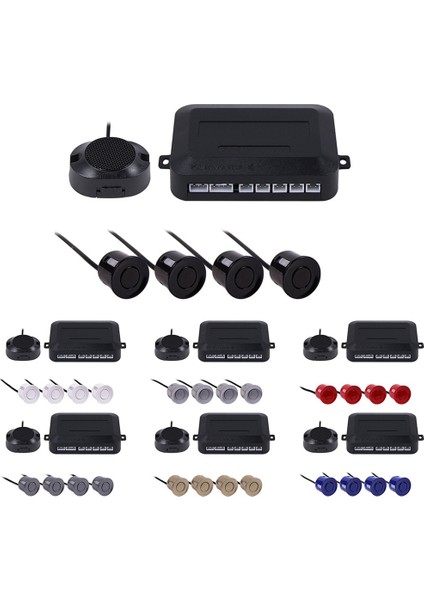 Kırmızı Park Sensörü Otopark Kiti Buzzer Sensörleri Ters Yedekleme Radar Sesli Uyarı Göstergesi Prob Sistemi 12V 7 Renk (Yurt Dışından)