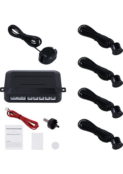 Kırmızı Park Sensörü Otopark Kiti Buzzer Sensörleri Ters Yedekleme Radar Sesli Uyarı Göstergesi Prob Sistemi 12V 7 Renk (Yurt Dışından)