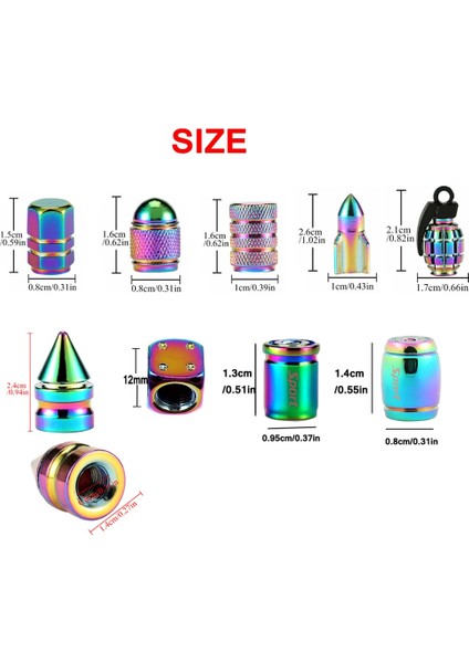 No.9 Tarzı Dsycar Et Renkli Araba Moto Bisiklet Lastik Tekerlek Vana Kapağı Toz Kapağı Araba Lastik Vana Kök Kapakları Araba Styling (Yurt Dışından) modelleri