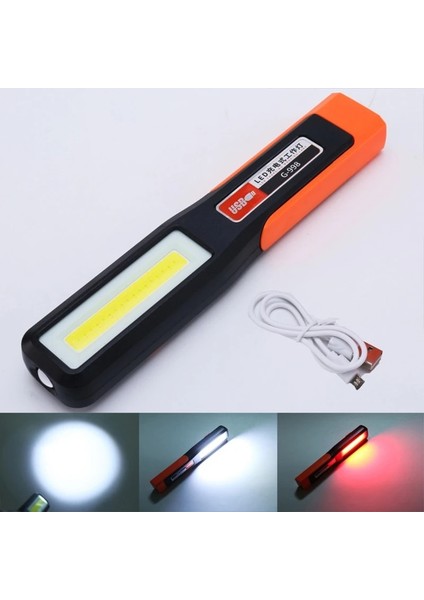 Siyah Stil Şarj Edilebilir Cob LED Çalışma Işığı Manyetik El Feneri Mekanik, Araba, Açık Kamp Için USB Muayene Işığı Onarım Aracı (Yurt Dışından) modelleri