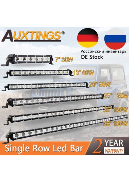 Xiyu Shop 7 Inç Sel Tarzı Auxtings Ultra Sli''inch LED Çalışma Işığı 12V 24V Jeep Atv Kamyonları Için LED Bar Traktör Sürüş Işık Araba Styling (Yurt Dışından)