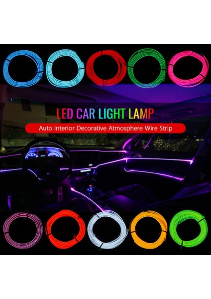 1 Milyon Stili Beyaz DC12V LED Dekoratif Şeritler Tüp Kablo Esnek Neon Işık Kızdırma Dize Işık Araba Dekorasyon Için Iç Atmosfer Lambası (Yurt Dışından)